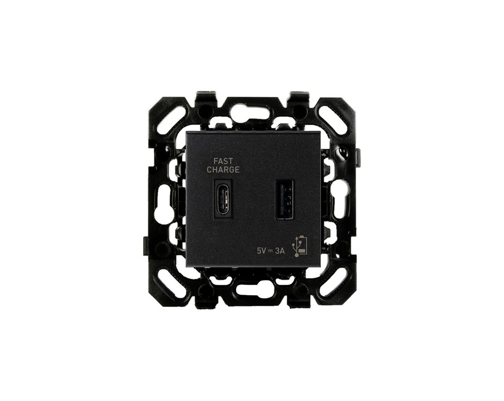 Basalte USB A+C, sort